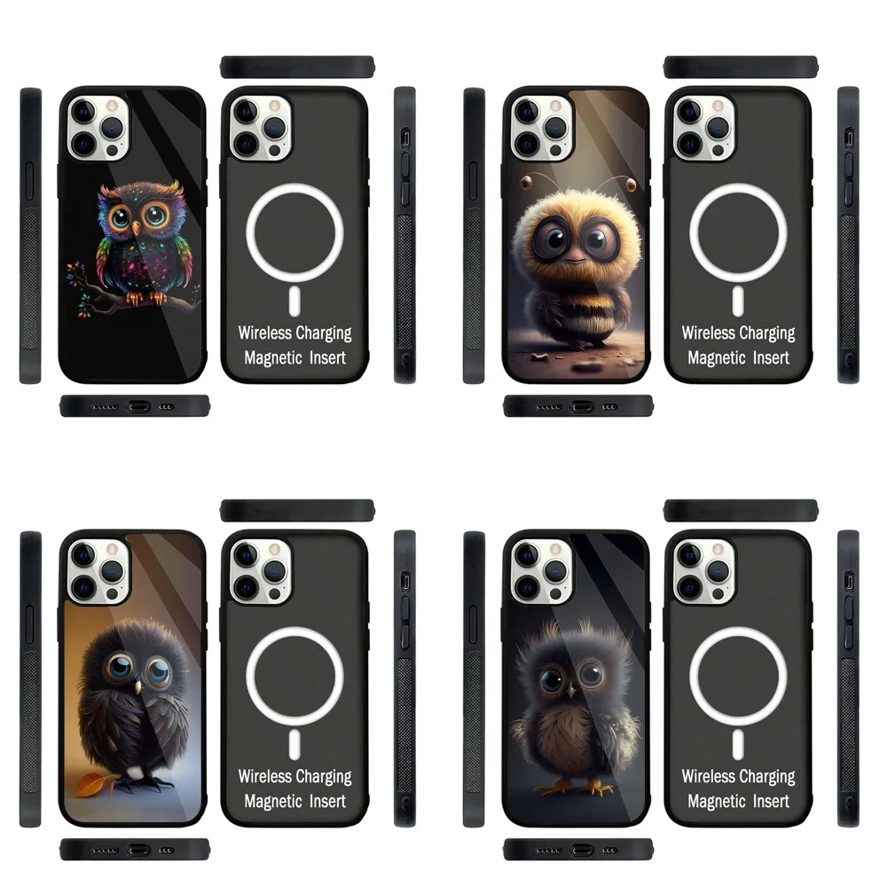 

Cute Owl Phone Case Strong Magnetic For IPhone 16,15,14,13,Pro,Max,Plus,11,12,Mini For Magsafe Wireless Charging