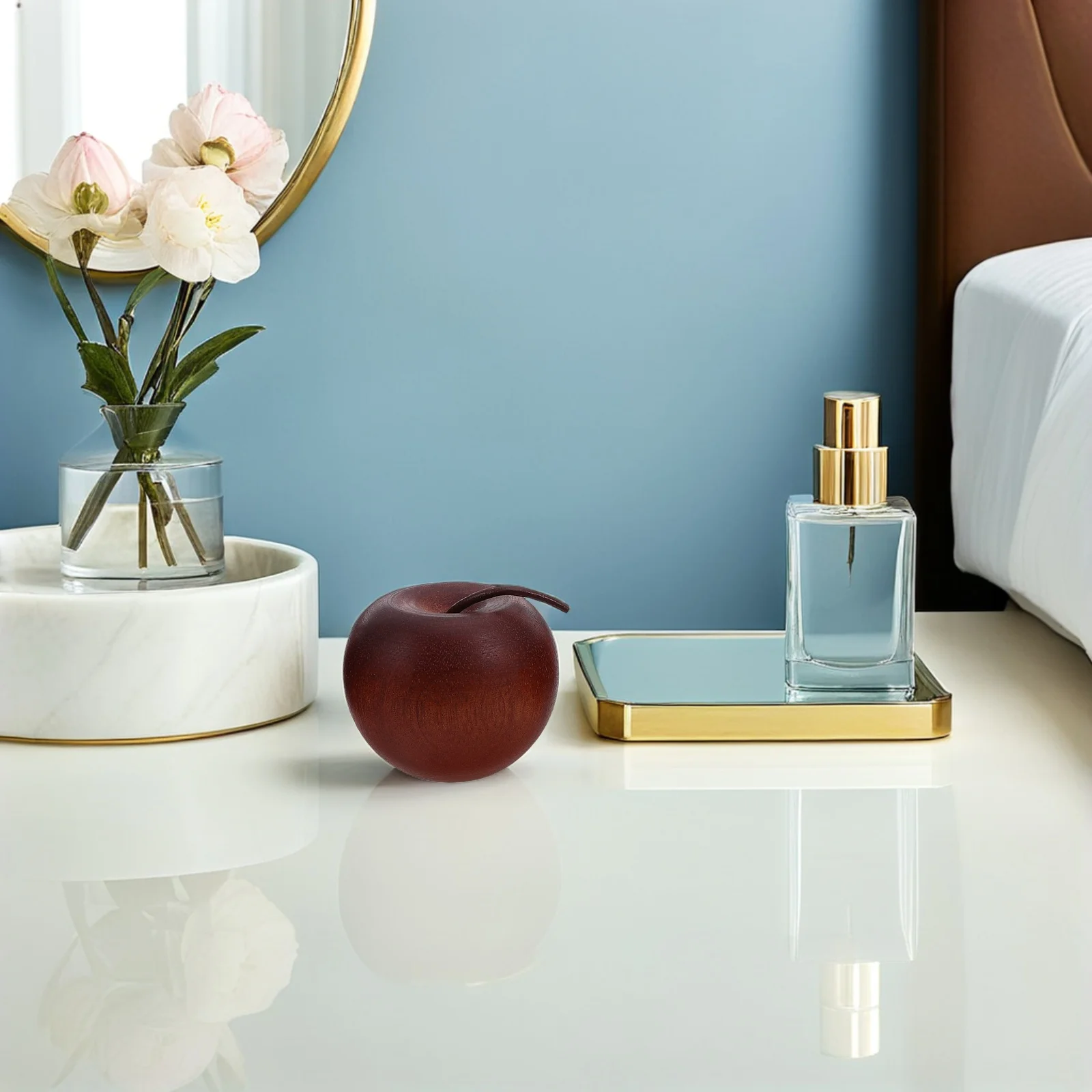 

3pcs Wooden Apple Shaped Aromatherapy Diffuser For Bedroom Desk Yoga Room Portable Scent Spreader Home Decor Oil Diffuser Wood