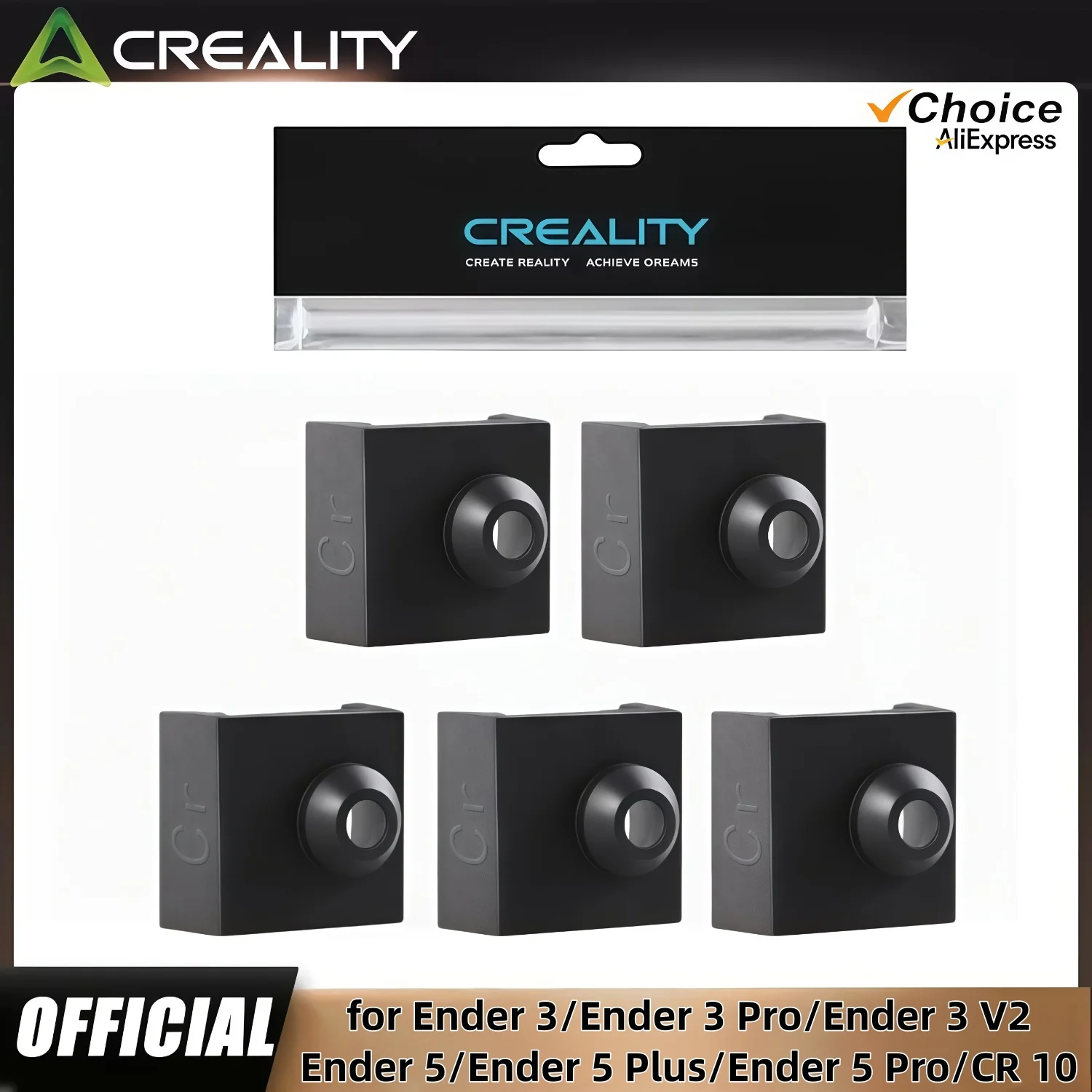 Creality Official Ender 3/CR 10 Silicone Sock, 3D Printer Hotend Silicone Sock, for Ender 3/3 Pro/3 V2, Ender 5/5 Plus/5 Pro