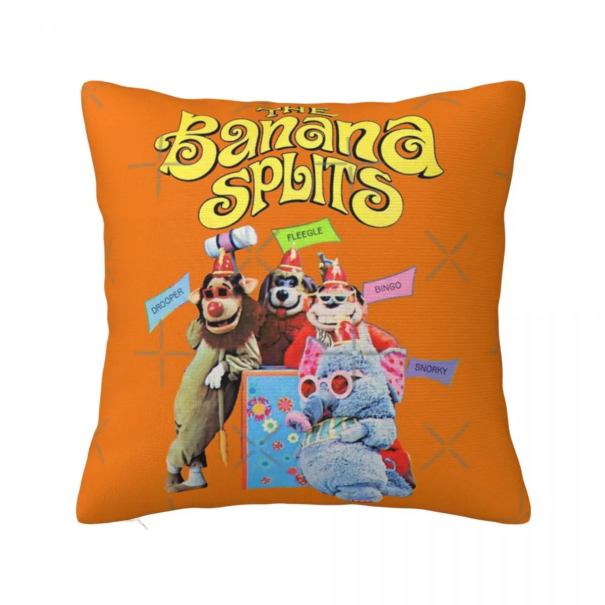 The Banana Splits Retro Cast - Drooper Fleegle Bingo Snorky A Pillow Case