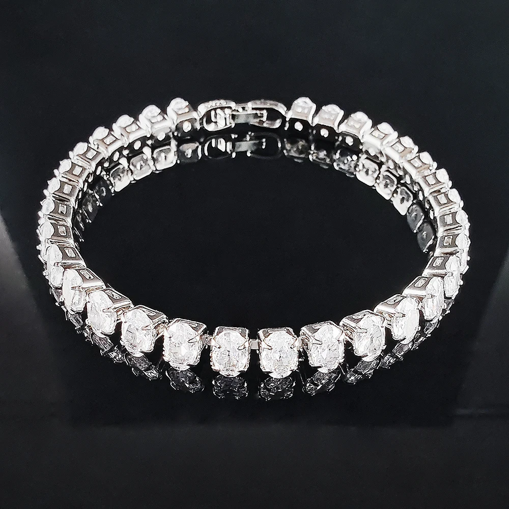 New Luxury Rose Color Oval Bracelet Bangle for Women Anniversary Gift Jewelry Wholesale Valentine\'s Day S8168