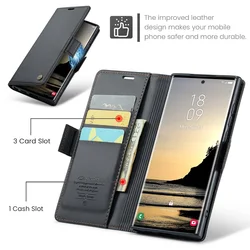 Magnetic Flip Cover Leather Card Holder Wallet For Samsung Galaxy S26 S25 FE S24 Ultra Plus A56 A16 Case RFID Protection Funda