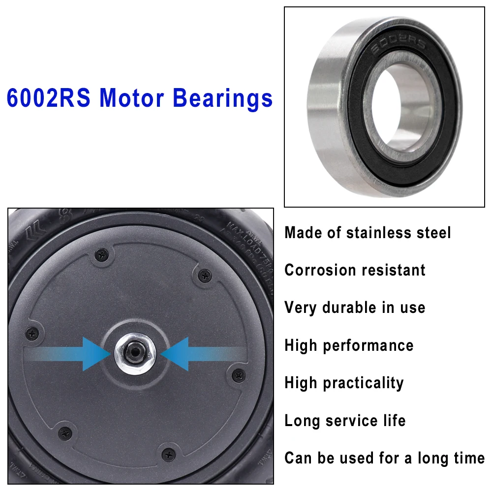 For Xiaomi M365 Pro 1S 6001RS Rear Wheel Hub Ball Bearings Electric Scooter 6002RS Motor Bearing High Speed Precision Parts