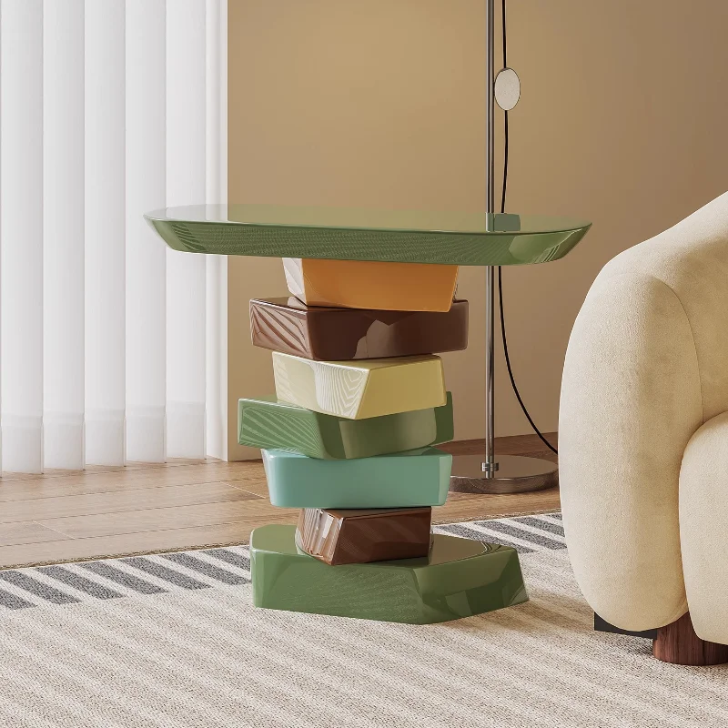 

Creative Colorful Side Table Living Room Sofa Corner Table Bedside Table Modern Simple Light Luxury Art Design Furniture