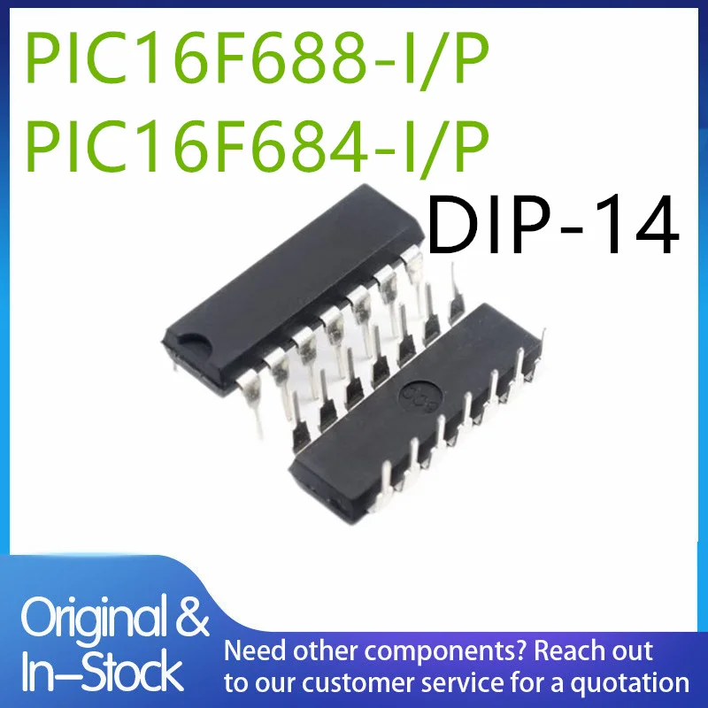(10piece)100% New PIC16F688-I/P PIC16F688 I/P PIC16F684-I/P PIC16F684 I/P DIP-14 Chipset