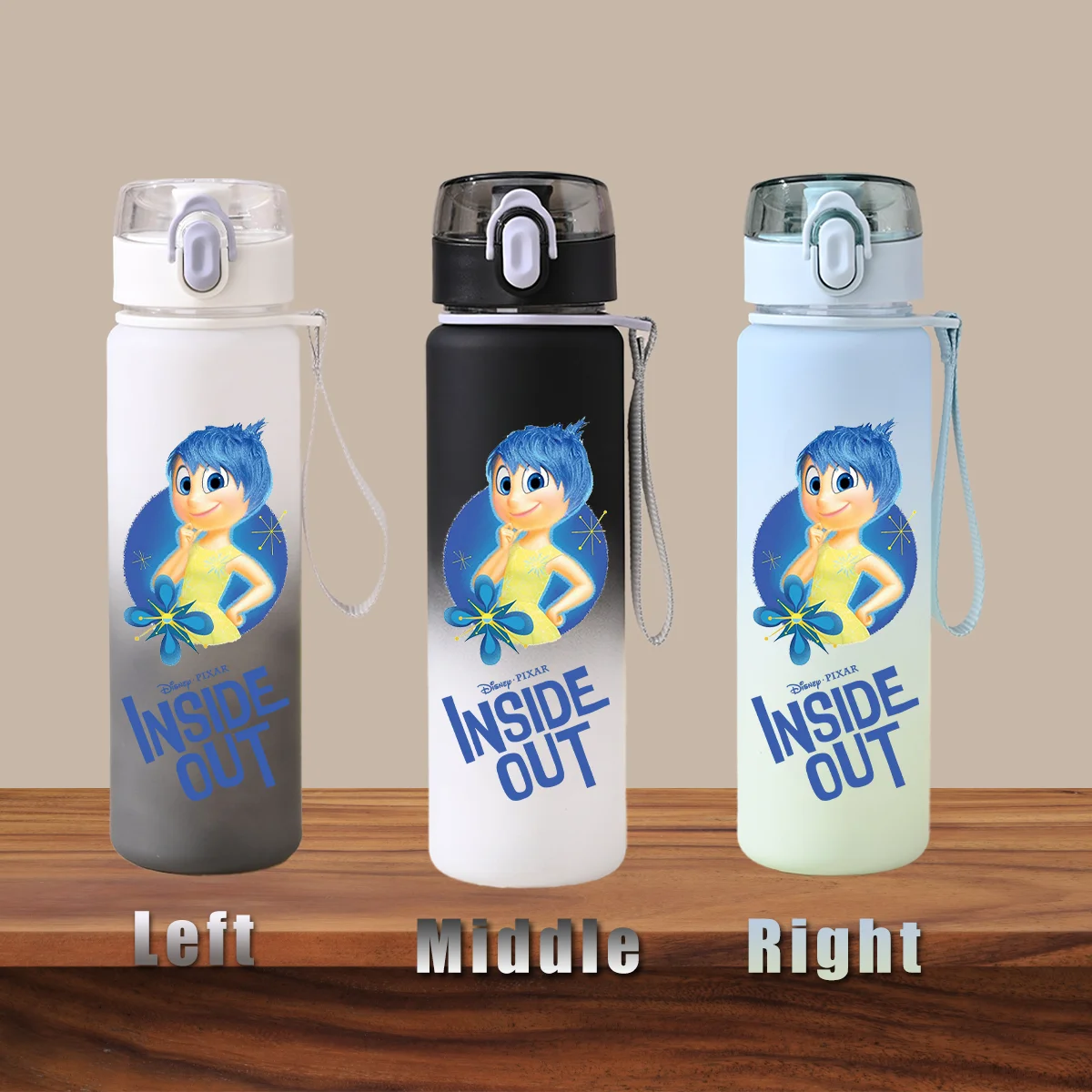 Disney Inside Out 2 Animation Cartoon Outdoor Sports Portable Bottle Cup Joy Sadness Fear Disgust Fitness Cycling Children Gift