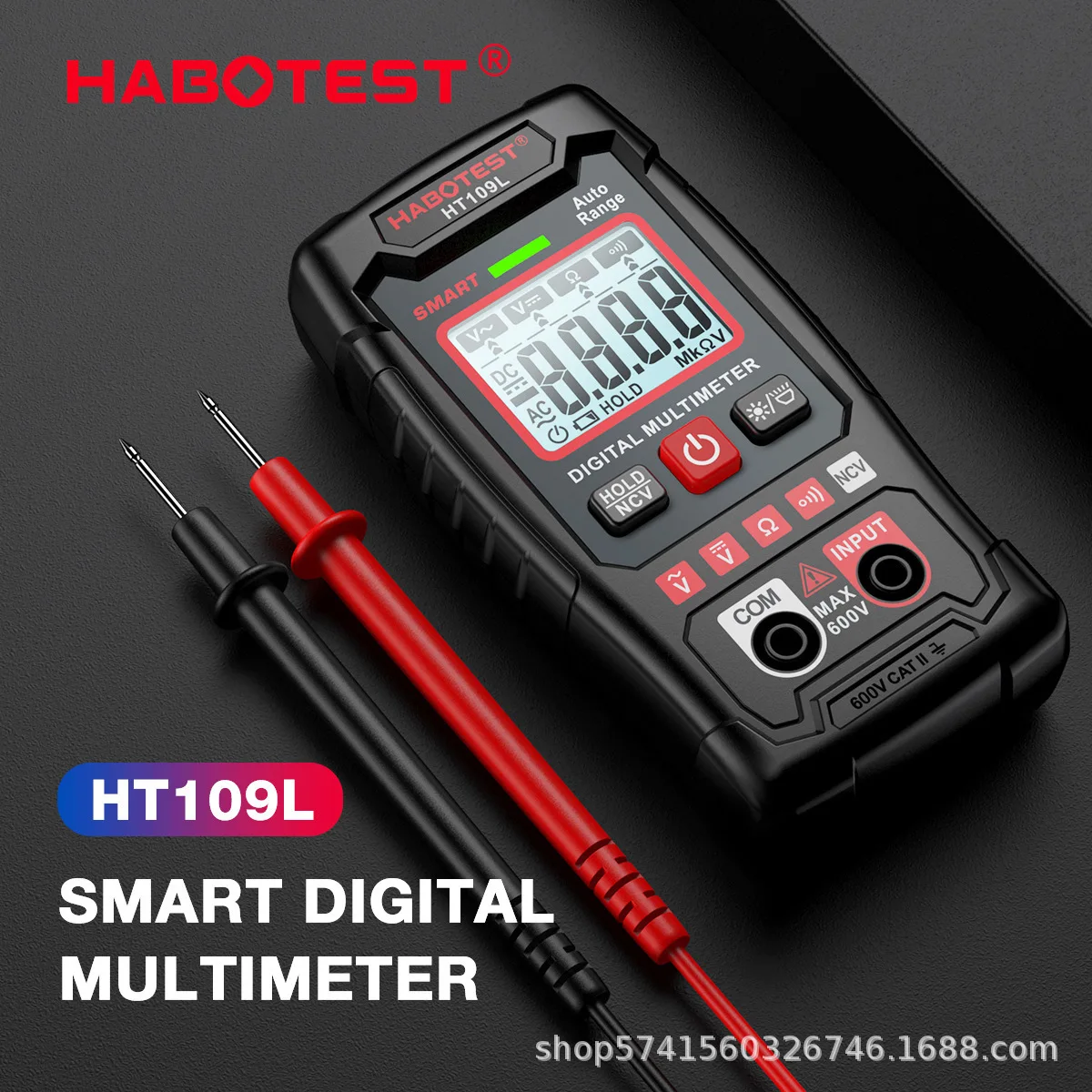 HABOTEST 4000 Counts 600V DC AC Voltage Measurement Voltmeter NCV Resistance Continuity Multitester HT109L Digital Multimeter