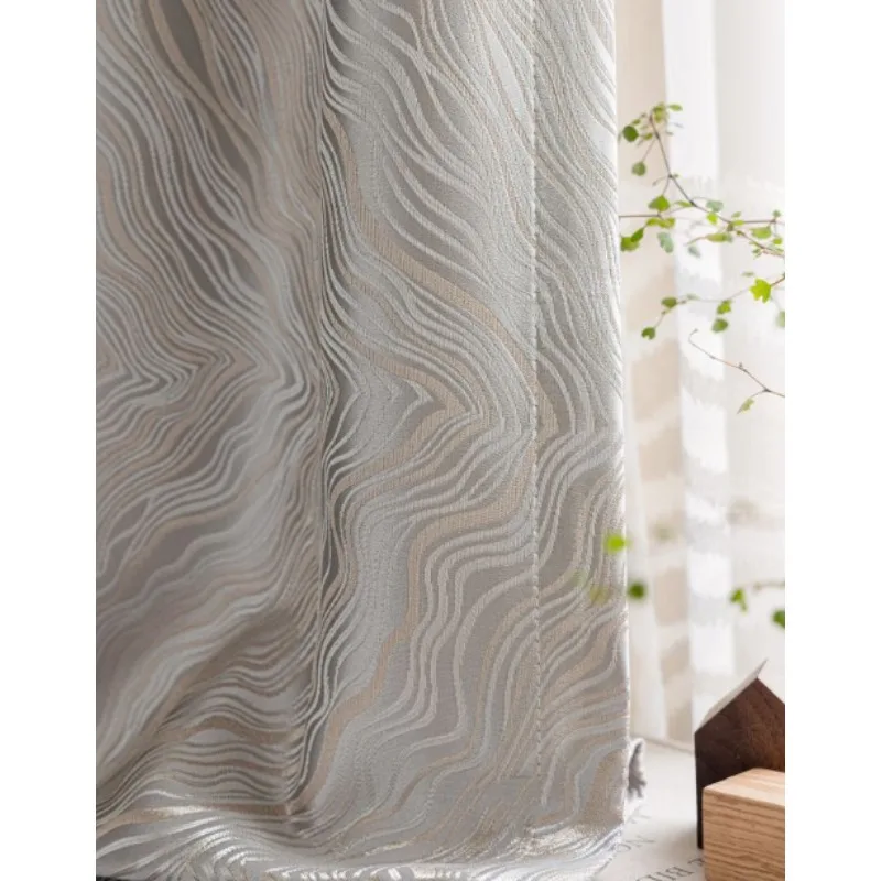High-end French Light Luxury Gray Gold Coast Jacquard European-style Blackout Curtains Living Room Bedroom Balcony Curtains