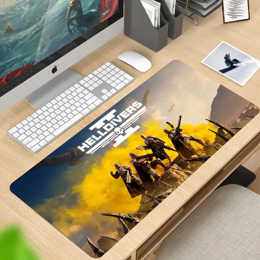 Mouse Pad Helldivers Large rubber mouse pad with lock edge computer gamer HD printing desk pad keyboard pad