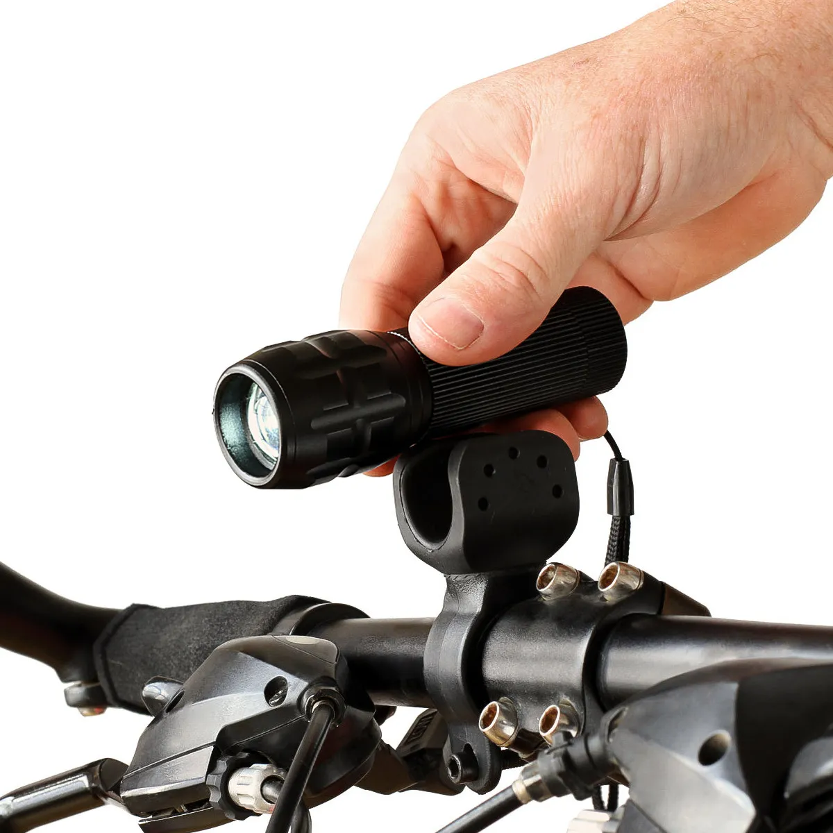 4Pcs Bike Torch Bracket Holder 360 Degree Rotatable Flashlight Clamp Handlebar Mount Bike Light Rack Secure Fix