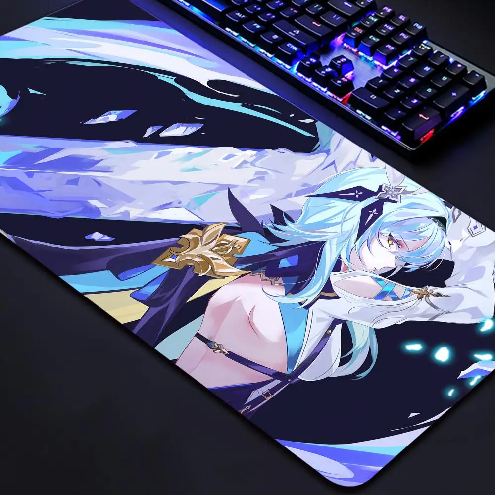 Eula Genshin Impact Mouse Pad Large rubber mouse pad with edge-locking computer mouse pad for gamers HD printing desk pad and ke