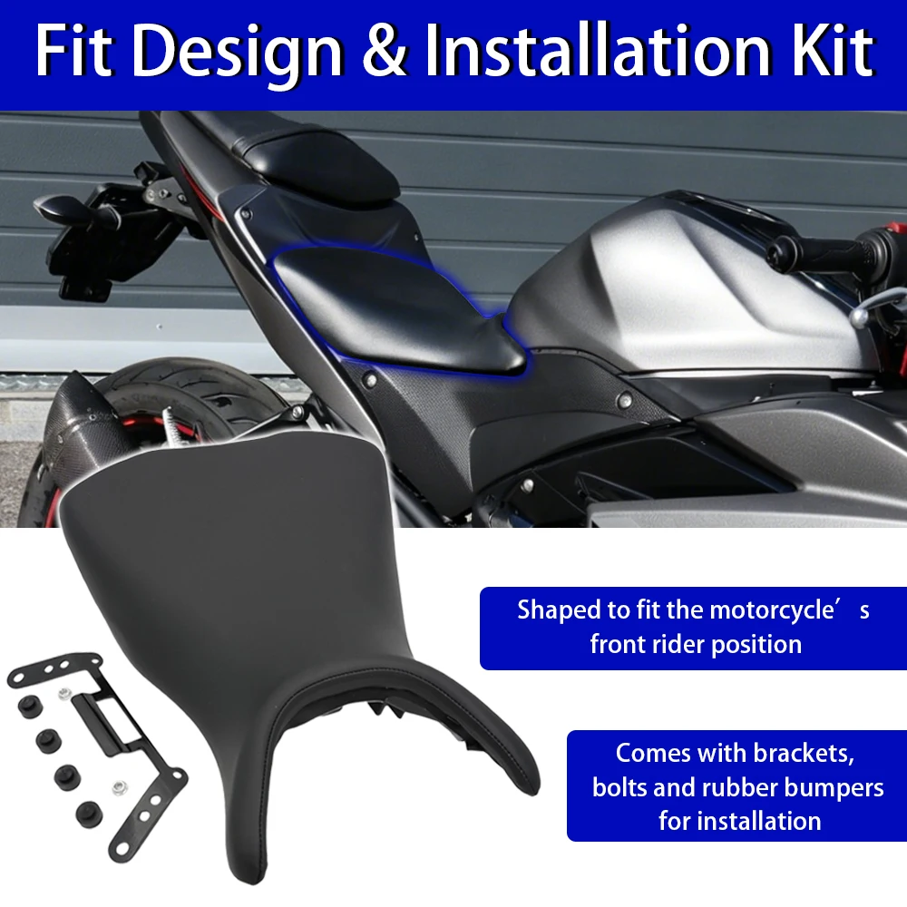 

Fit For Yamaha YZF-R3 YZF R3 2015 - 2021 2020 Black PU Leather Front Rider Driver Seat Cushion Saddle Pad Motorcycle Accessories