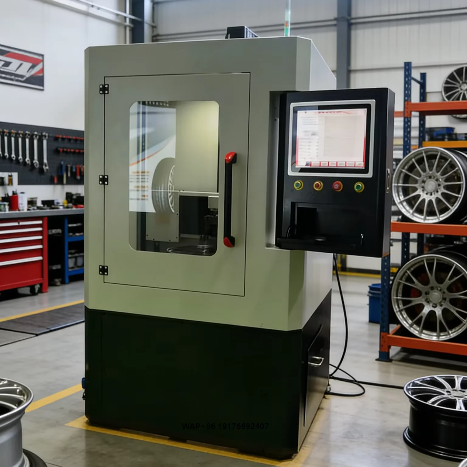 Vertical CNC Automatic Wheel Repair Cutting Lathe Slant Bed Heavy Duty High-Accuracy 3 Jaws Chuck Single 2-Axis Stable Design