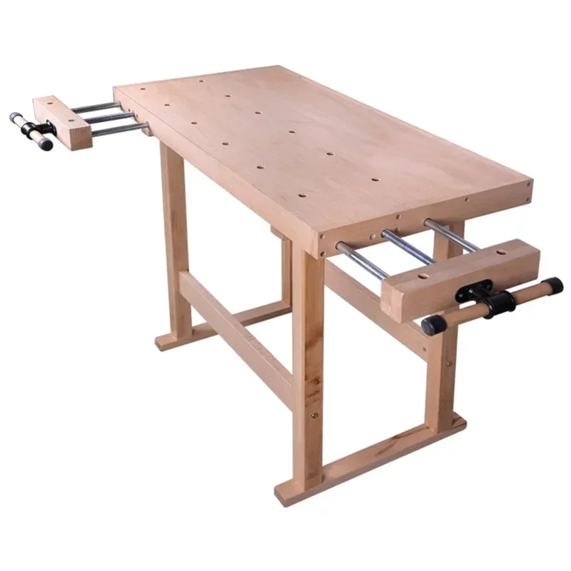 Mesa de carpintería para niños, mesa de carpintería DIY para estudiantes, mesa de operación manual pequeña de madera maciza de haya y roble para el hogar
