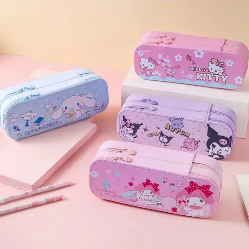 Sanrio Large Capacity Pencil Case Cute Mymelody Kuromi Cinnamoroll School Pencils Bag Pouch Pen Case Supplies Stationery gift