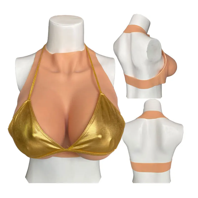 

Silicone Breast Forms for Men - Large Cup Fake Boobs for Crossdressers Transgender Drag Queen Cosplay Plump Soft Shake