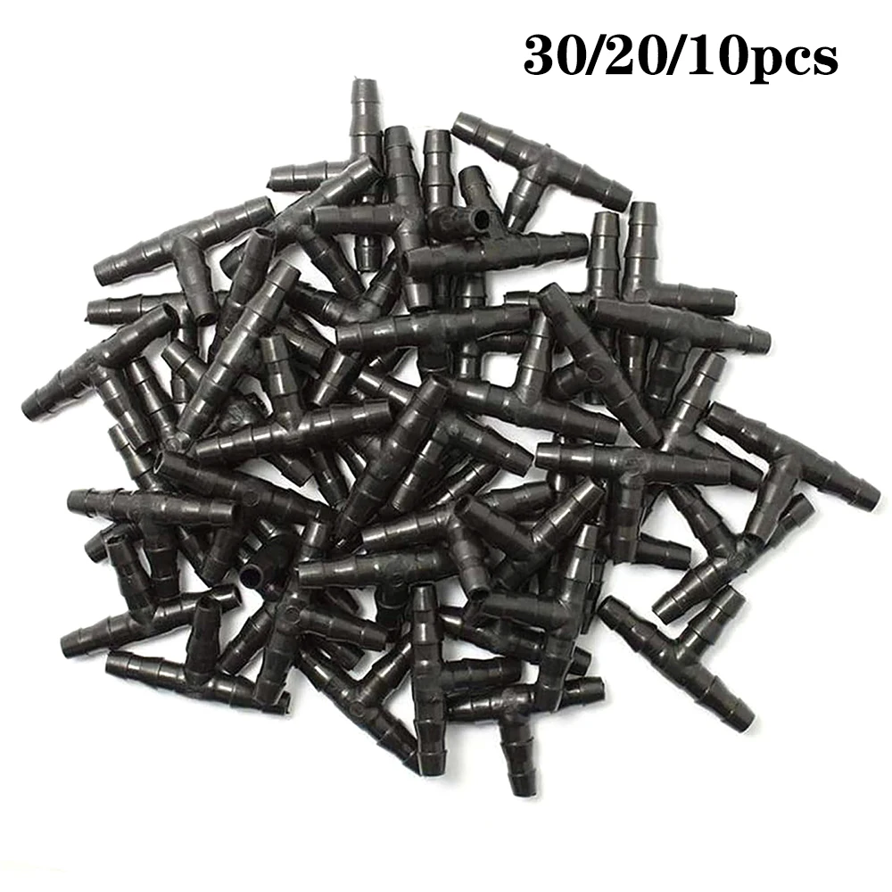 

30/20/10Pcs Barb Tee Connector 1/4 Inch Hose Garden Lawn Watering Irrigation Connector 4/7 Mm Hose Connector Garden Accessories