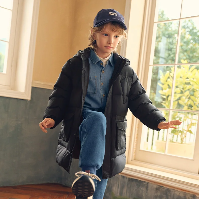 Dave Bella Girls Boys Thicken Down Parka Jacket Children Winter Warm Hooded Down Coats Waterproof Outwear Clothes DK4243157