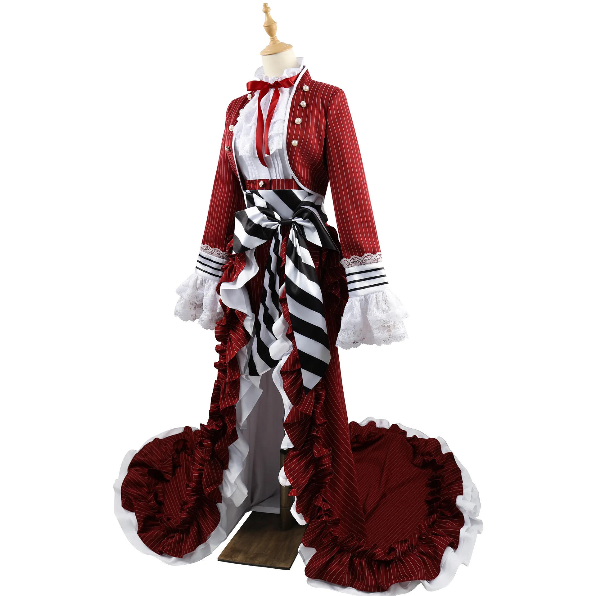 Anime Zwarte Butler Ciel Phantomhive Cosplay, Kostuumjurk Rood Gothique Lolita Lange 208.k Vrouwen Men Halloween Feest Comic Con