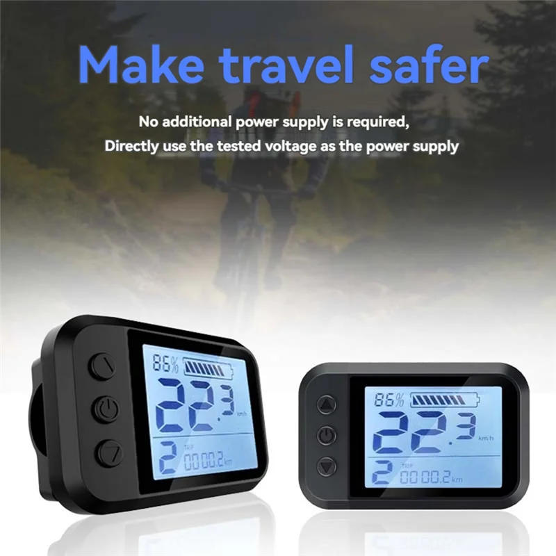 

AED2-48V E-02N LCD Display Meter Electric Bike LCD Display With SM Plug Electric Scooter Smart LCD Meter