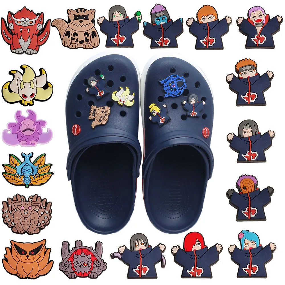 pcs Japanese Famous Anime Cartoon Shoe Charms Accessories Fit Clogs Sandals PVC Kids Party X-mas Gift