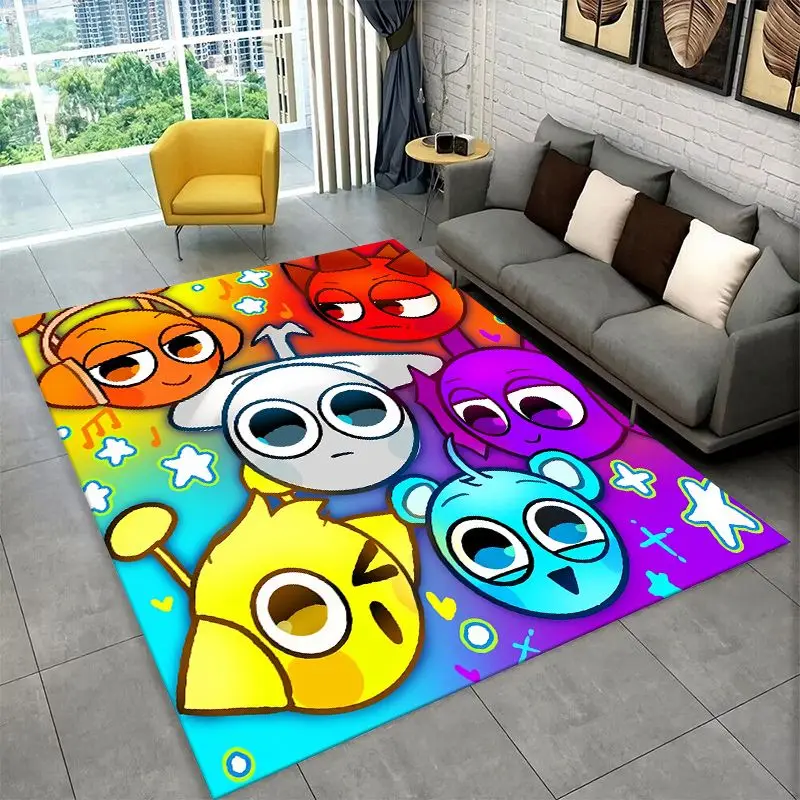 Music Sprunki Incredibox Game Non-Slip Area Rug for Living Room,Bedroom,Playroom,Soft Carpet Floor Mat Home Decor Rug Kids Room view 5