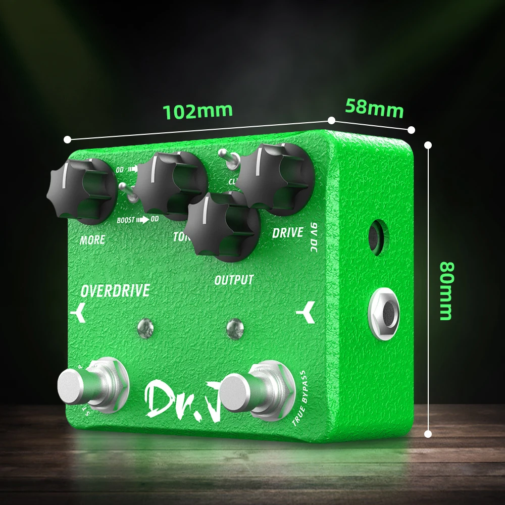 JOYO Dr. J Series D60 EMERALD Overdrive Guitar Pedal 15dB Boost Beautiful Warm Character Tone Overdrive Pedal with CLIP Switch view 4