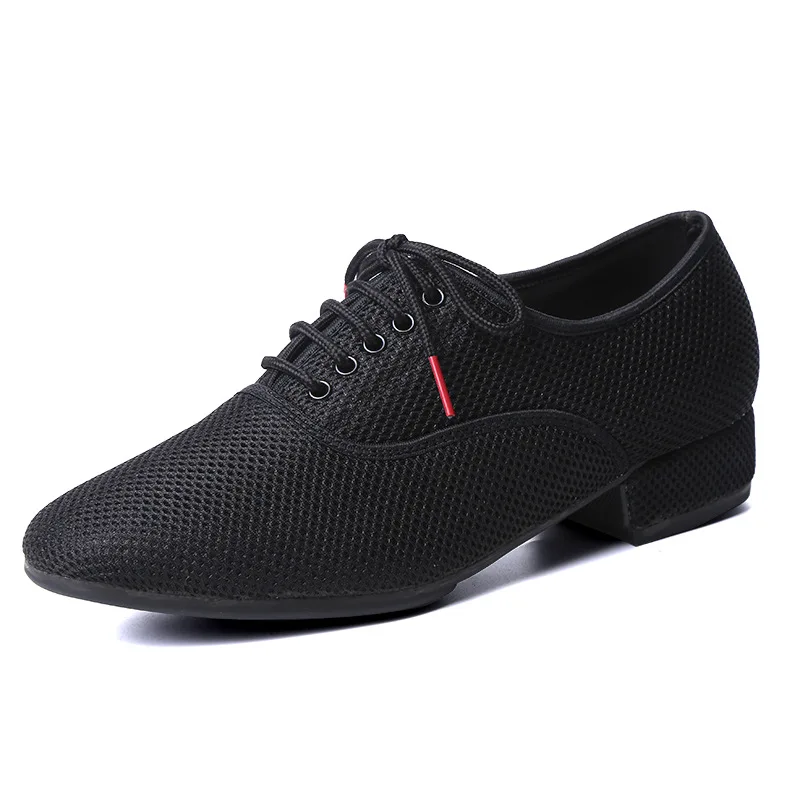 Scarpe da ballo Standard da uomo scarpe da ballo scarpe da ballo traspiranti in Mesh con tacco basso da competizione scarpe sportive da ballo moderne da uomo