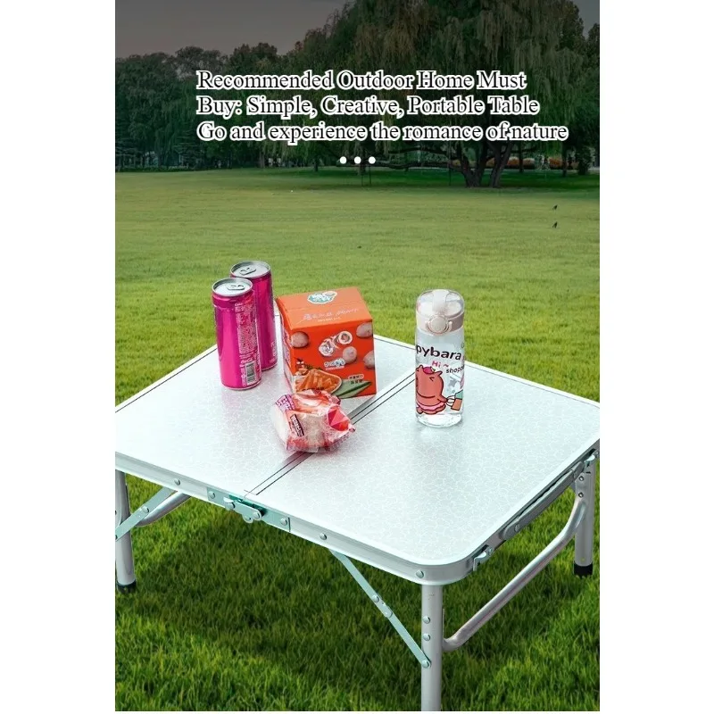 

Outdoor camping leisure folding table beach party picnic barbecue height adjustable aluminum alloy lightweight foldable table