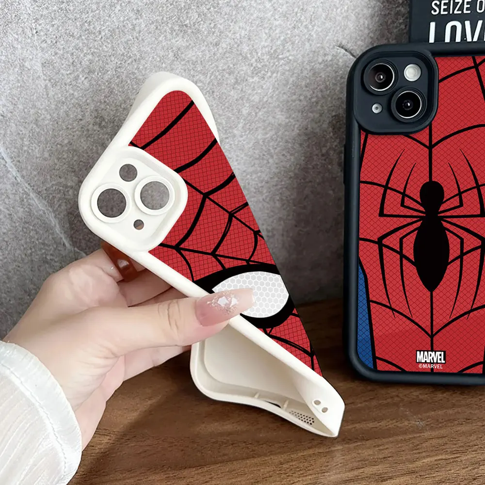 Soft Cover Silicone Phone Case for iPhone 15ProMax 14 Plus 12 Pro 13 Mini XR SE 11 Pro XS Max 8 7 Shell Marvel Spider Man