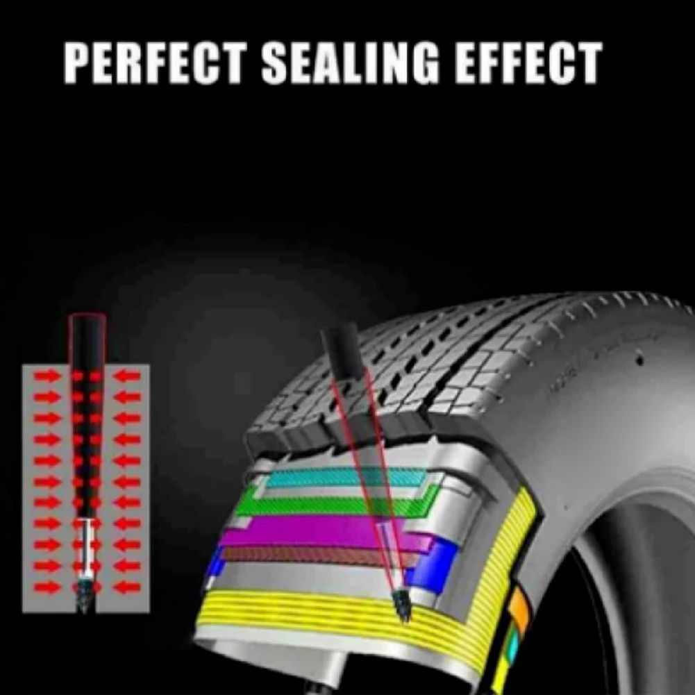 Vacuum Tire Rubber Nails CAR Good Sealing High Connection Strength Tire Repair Tubeless Tire Vacuum 8Pieces Rubber Black