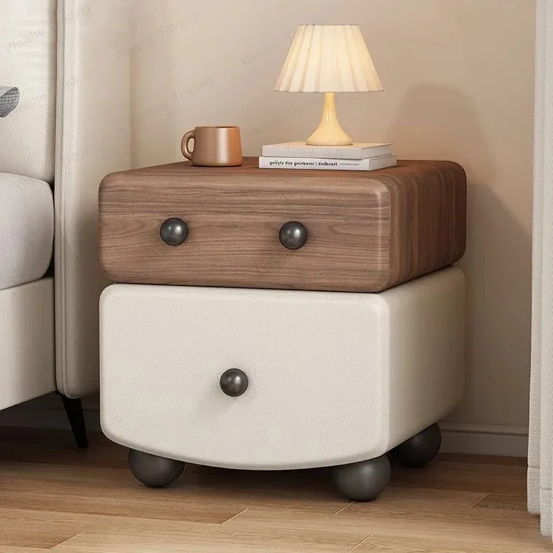 Unique Trendy Cute Bedside Table Aesthetic Elegant Storage Nordic Night Table Simple Modern Bedroom Furniture