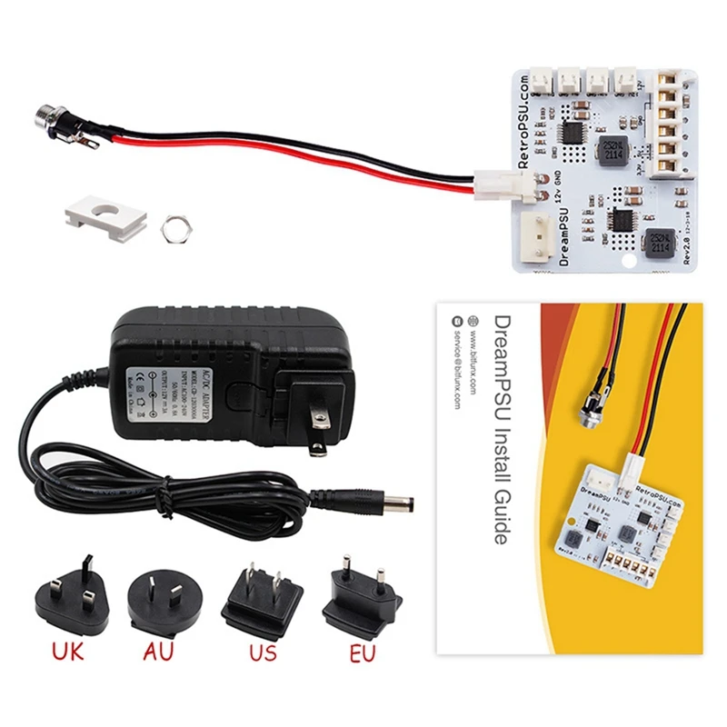 New Rev2.0 Dream PSU 12V Power Supply Board for SEGA DreamCast Game Console Replace Parts for Dream PSU(US EU UK AU Plug) A