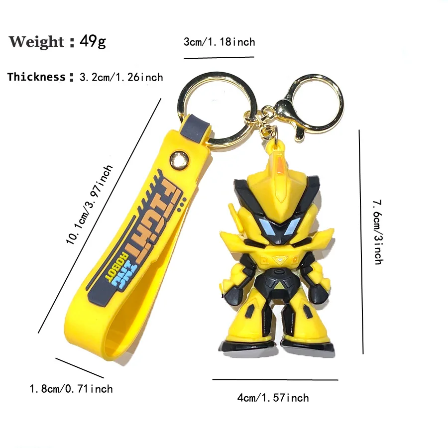 1/4pcs new cartoon cool Gundam keychain combat robot 3D soft plastic figurine mobile phone backpack pendant car decoration gift - view 6