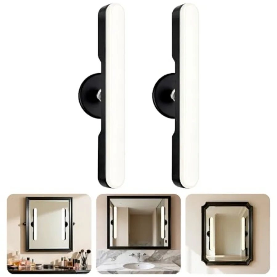 

Set of 2 Wirel Vanity Makeup Lights for Mirror, Rechargeable LED Stick On Light Bar for Bathroom Mirror with Dimmable 3 CCT, Lo
