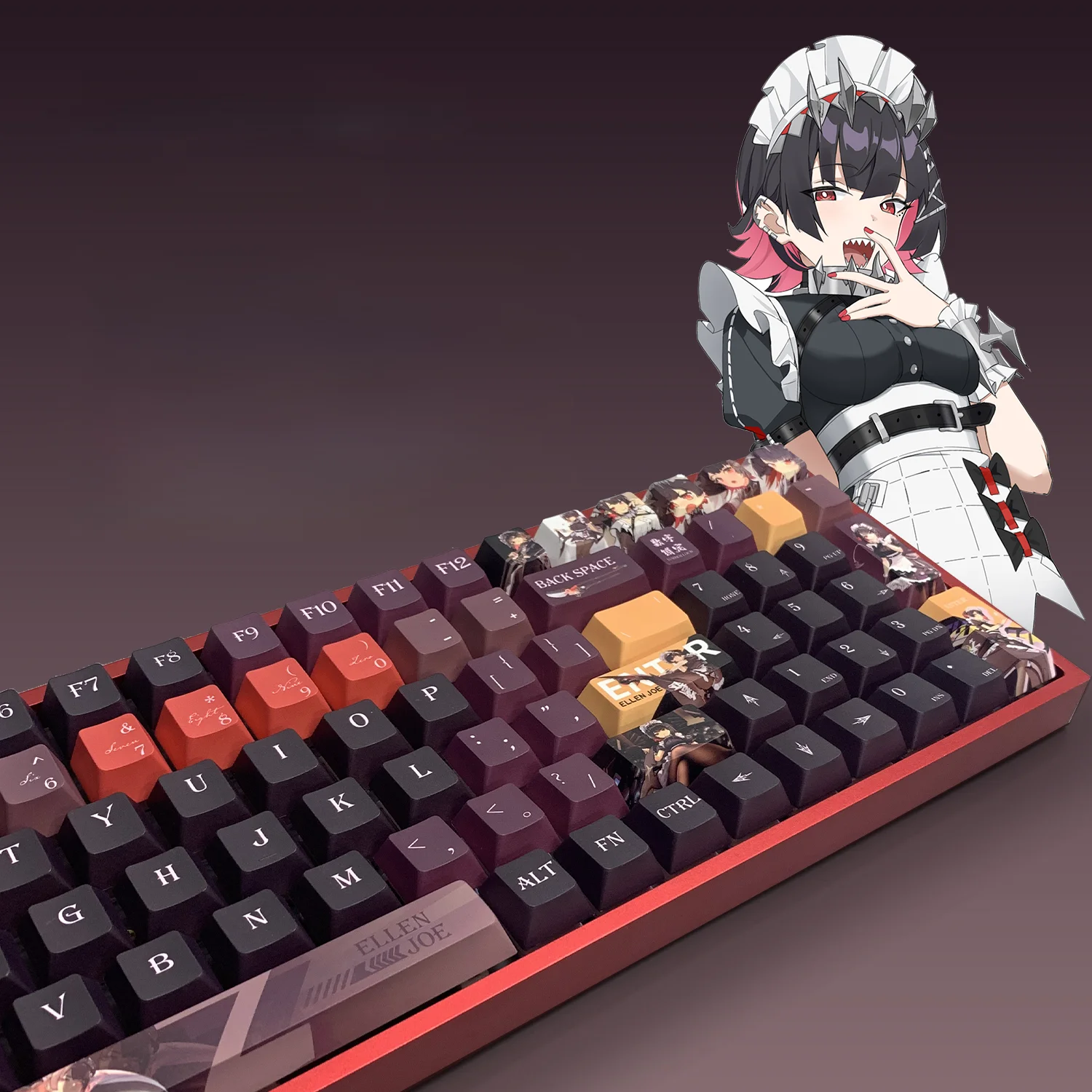 Ellen Joe Keycap Zenless Zone Zero Cartoon Cute Game Character Anime PBT Keycaps for Mechanical Keyboard Cherry Profile 139 Keys