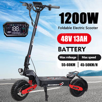 2025 EU New 1200W an electric motor 48V 13ah Electric Scooter with 11 Inch Tires, Maximum Speed of 45-50 km/h, Range of 50-60km