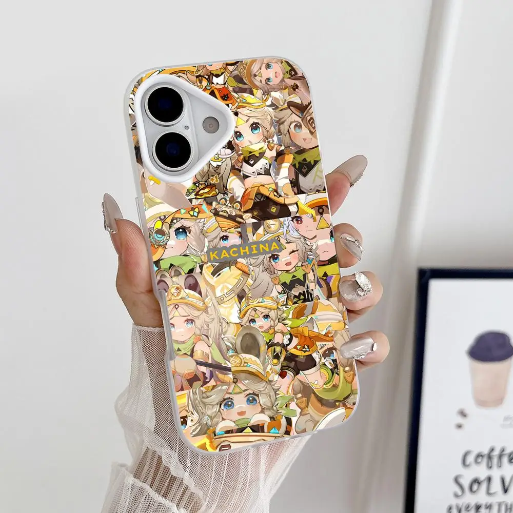 

Game GI Kachina Phone Case for iPhone 17 16 15 14 13 12 11 Air Pro Max Plus Jelly Double layer White Cover