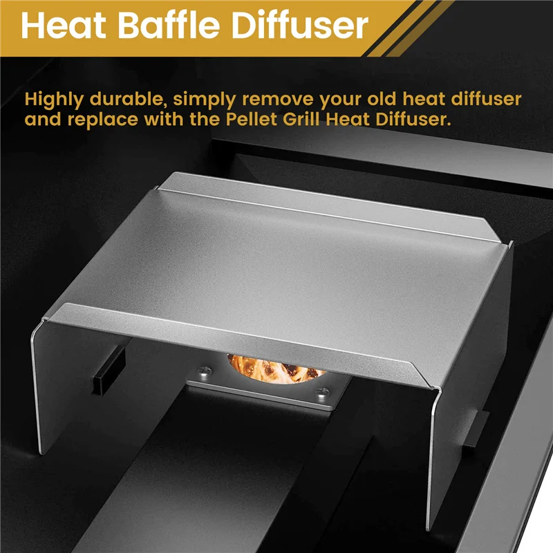 

HGFLE-Stainless Steel Heat Baffle Diffuser Replacement Part For Traeger,Camp Chef And Most Other Brand Pellet Grills