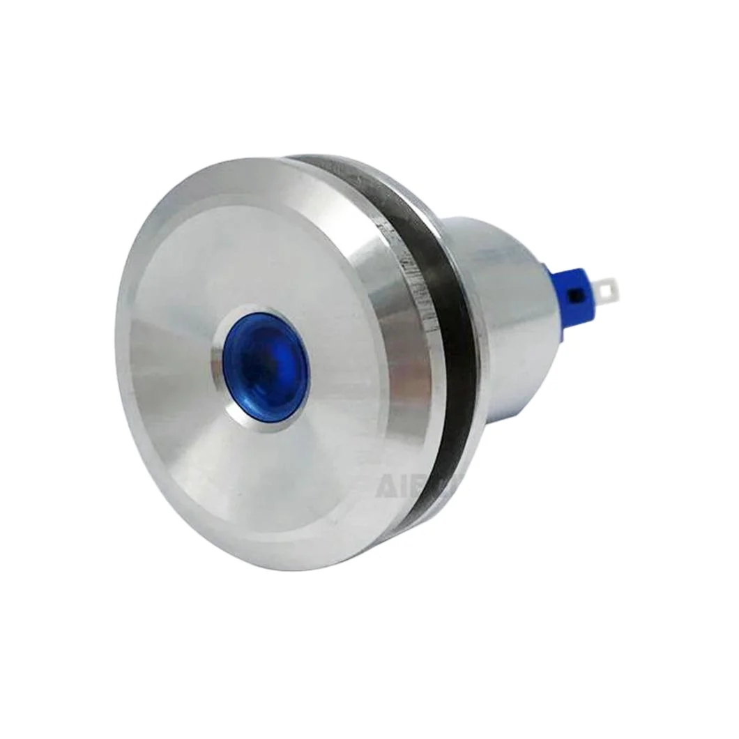 ABILKEEN 22mm 25mm Mushroom Metal Push Button 1NO1NC 5A Dot Light Momentary Pin Terminal IP67 IK10