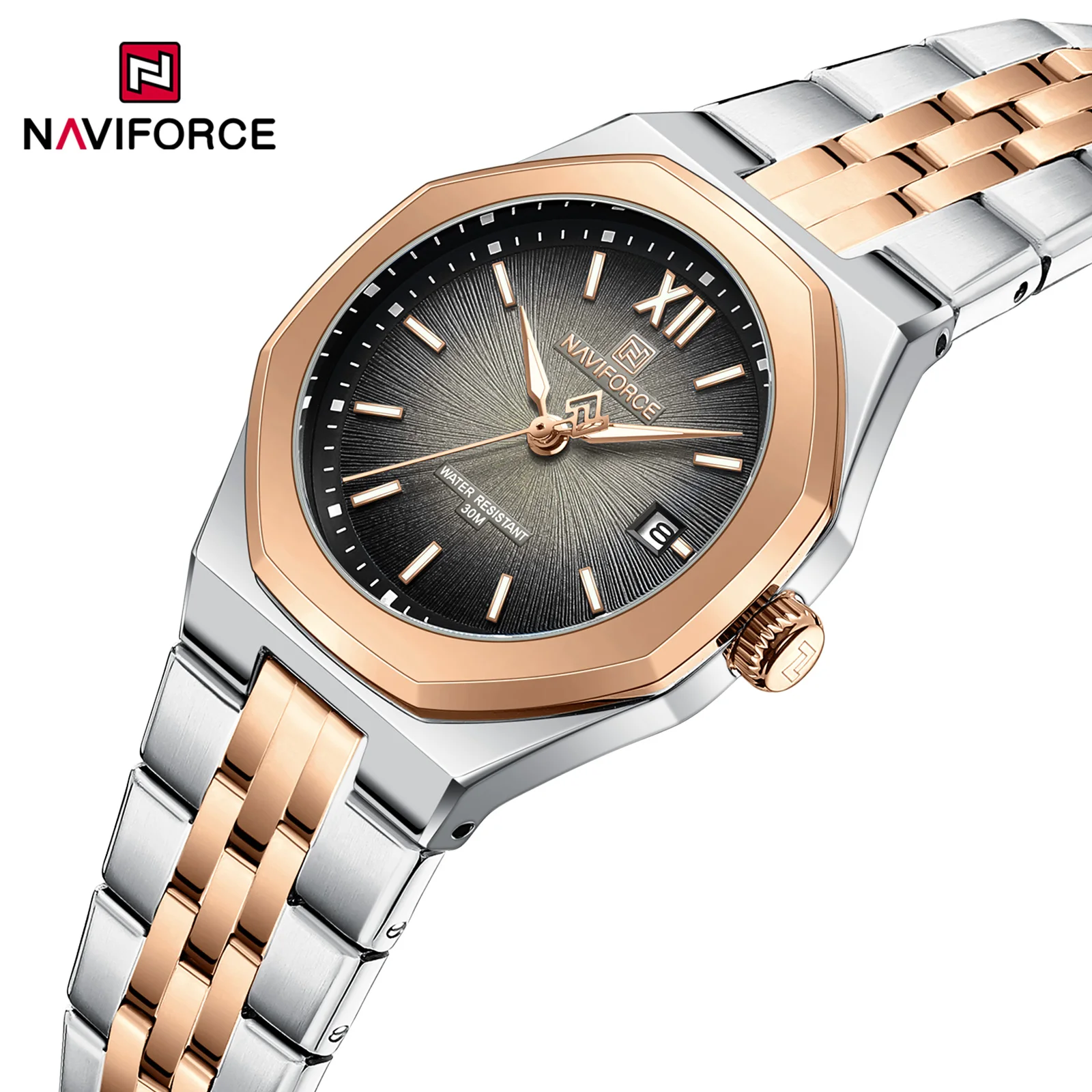 Naviforce 5078 Business Watches for Woman Luxury Brand Quartz Watches High Quality Date 3ATM Waterproof Ladies Montre Femme