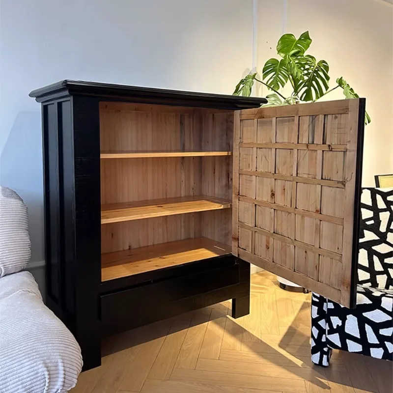 

Solid Wood Medieval Chest Cabinet Italian Light Luxury Bedroom Locker Living Room Side Entrance Cabinet for Home Decor