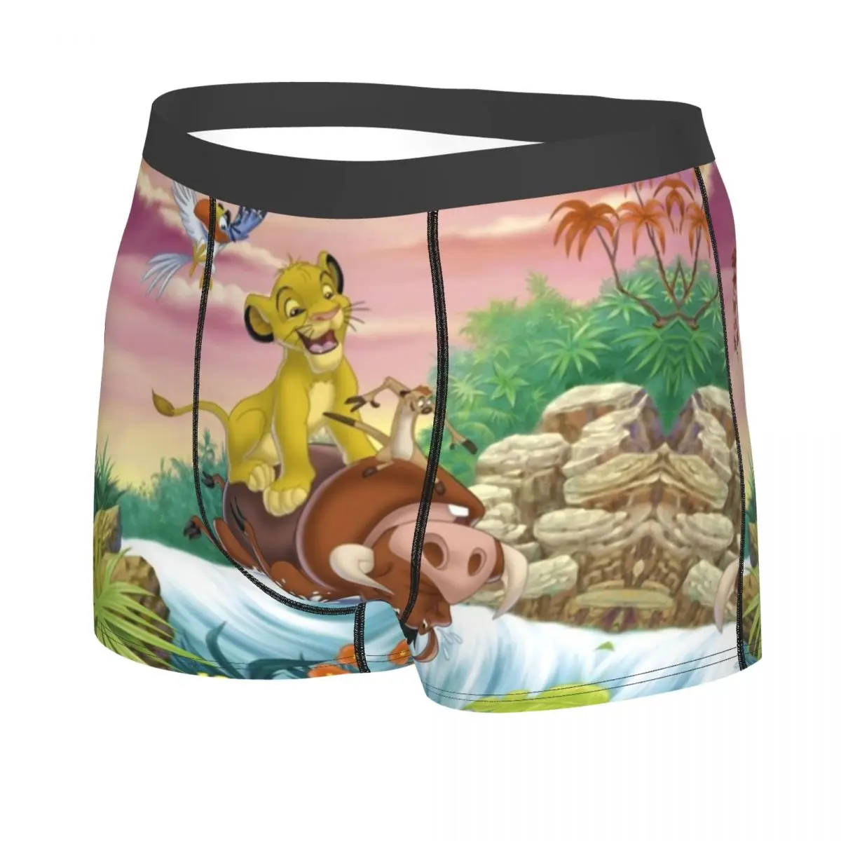 Custom The Lion King Simba No Worries Underwear Stretch Hakuna Matata Film Boxer Briefs Shorts Panties Soft Underpants For Homme