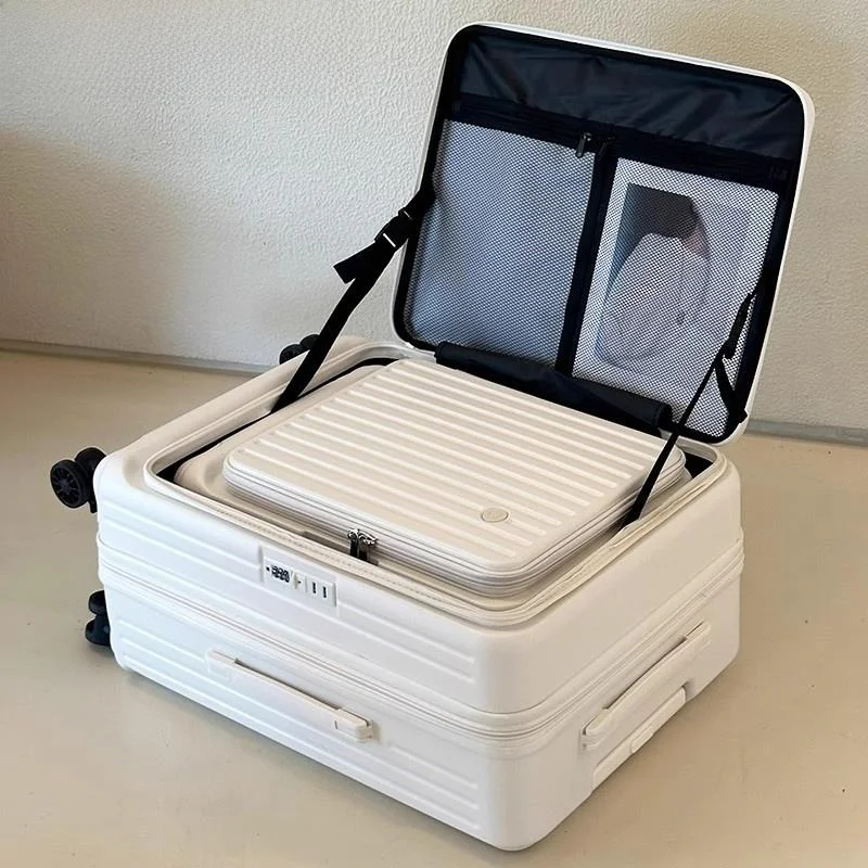 

Large Capaci Side Opening Lage Bag Silent Expandable 20 Inch Boarding Box Flip Cover Pull Rod PC Travel Suitcase
