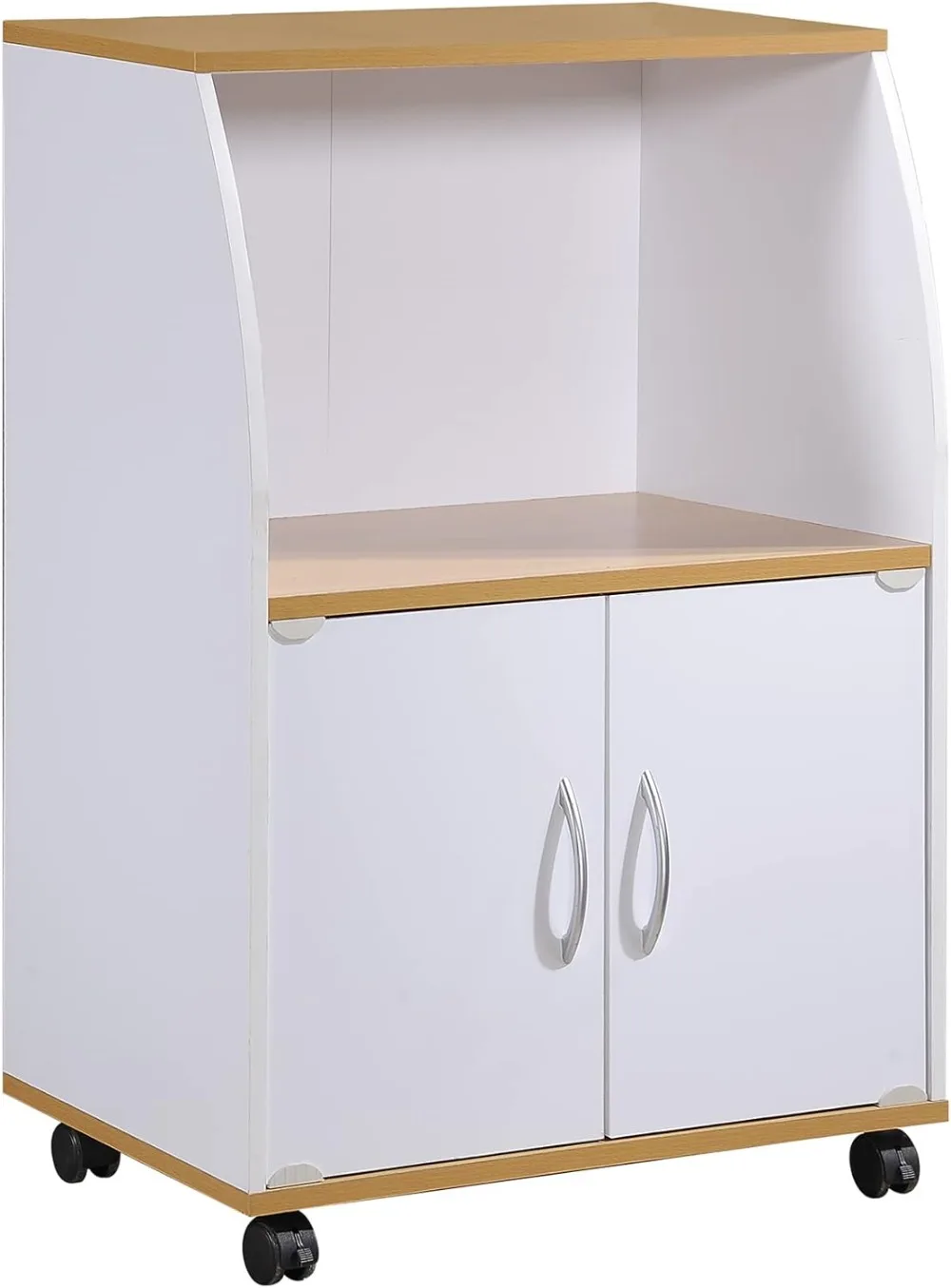 

Microwave Cart with Two Doors and Storage Shelves White