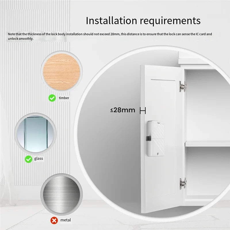 

L70A Tuya Smart App-Controlled Bluetooth Lock For Cabinet Drawer, Wood Door With IC Card And Keyless Entry