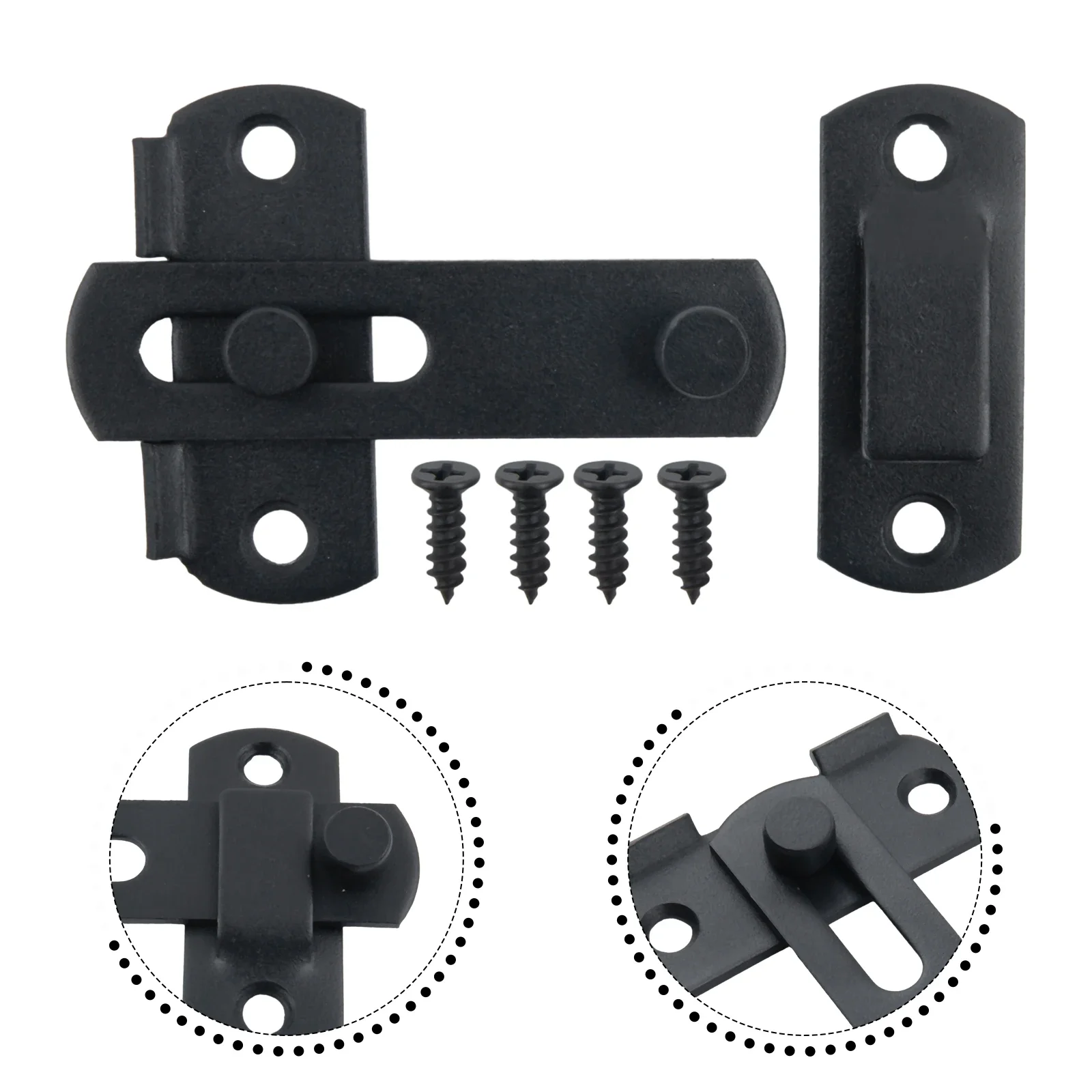 Gereedschap Onderdelen Gate-Latch Home Buckle Flip Latch Hardware Retro RVS Latch Lock Matzwarte verfafwerking