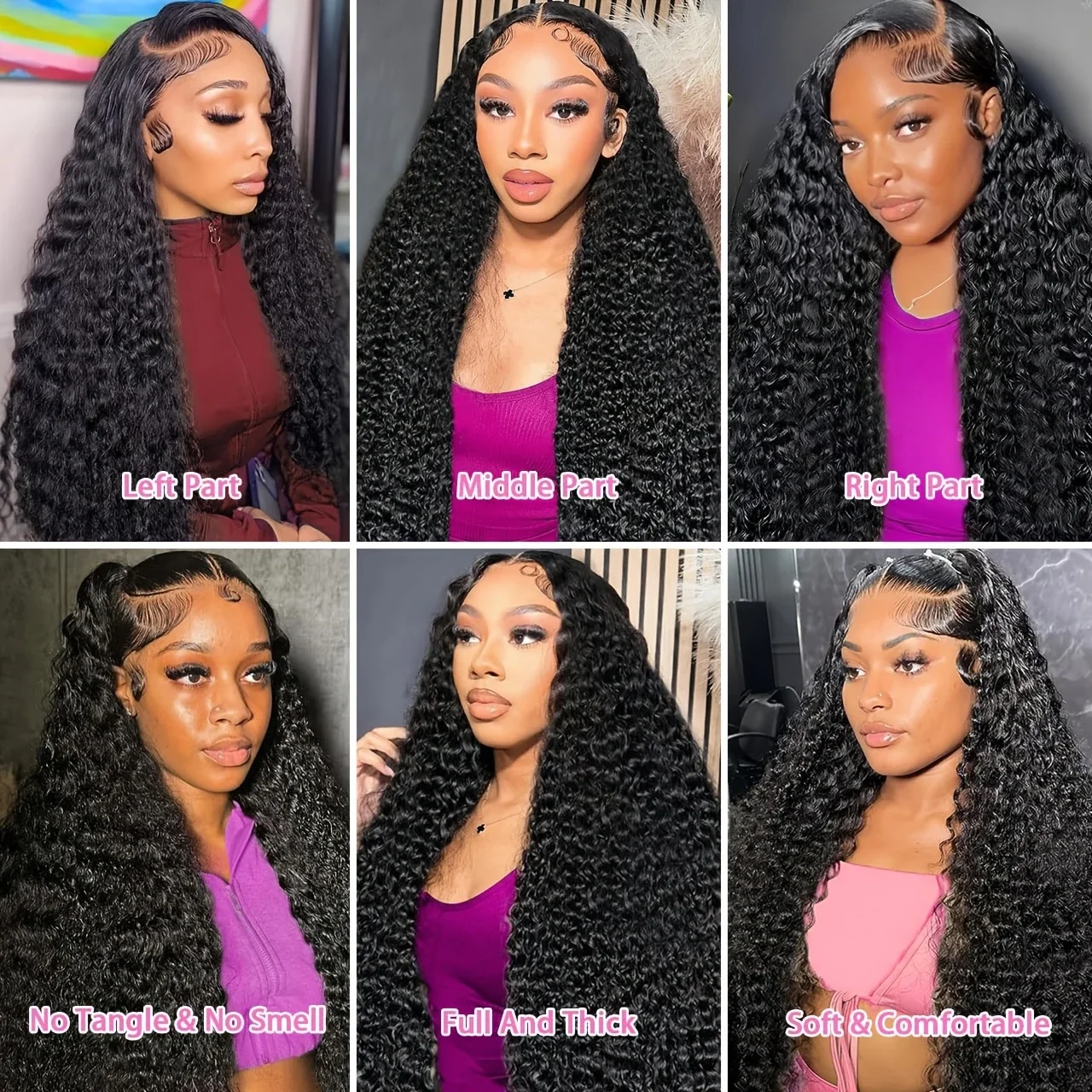 36 Zoll 13x4 Deep Wave Lace Front Perücke Menschenhaar vor gezupft HD transparente Spitze Frontal Perücken für schwarze Frauen 180% Dichte Perücke – Detail 7