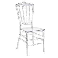 manufacturer luxury high back stackable acrylic hotel furniture party transparent napoleon ghost crystal clear wedding chairs