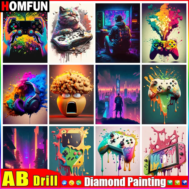 HOMFUN AB 5D Diy Diamond Painting Cross Stitch \